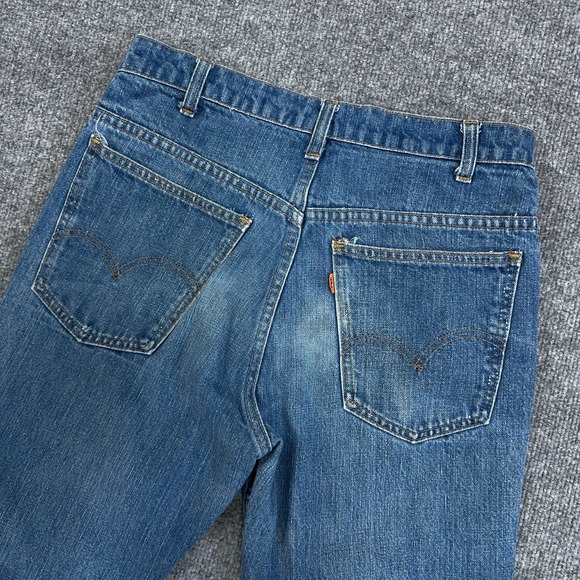 Vintage Levis 646 Jeans Men 30x30 Orange Tab Bell Bottom Distressed 70s USA READ - Picture 1 of 10